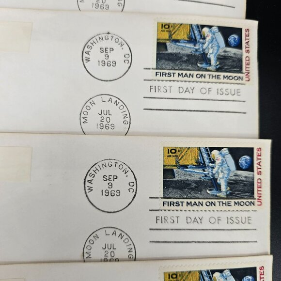 1969 First Day Of Issue Moon Landing Covers With 10¢ Postage Stamp Lot LI3020 - Picture 8 of 10